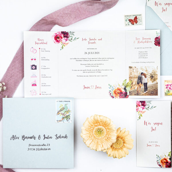 Summervibe Hochzeitspapeterie Noord Design Einladungskarte