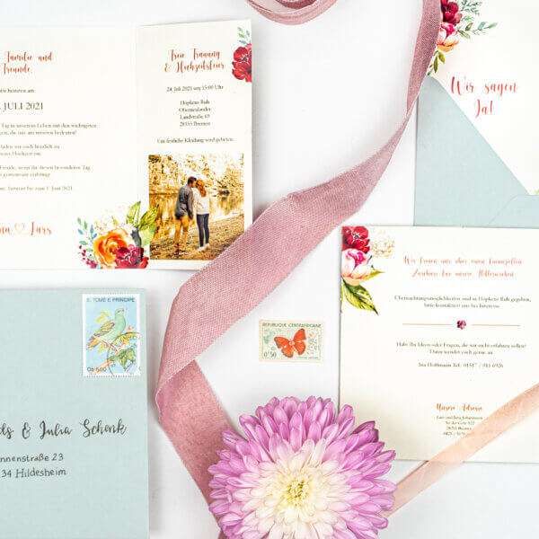 Summervibe Hochzeitspapeterie Noord Design Einladungskarte