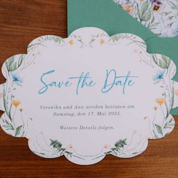 Noord Deign Hochzeitspapeterie Hochzeitseinladungen Cottage Core Wildblumen Cottage Bloom